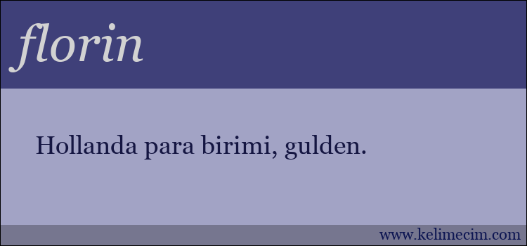 florin kelimesinin anlamı ne demek?