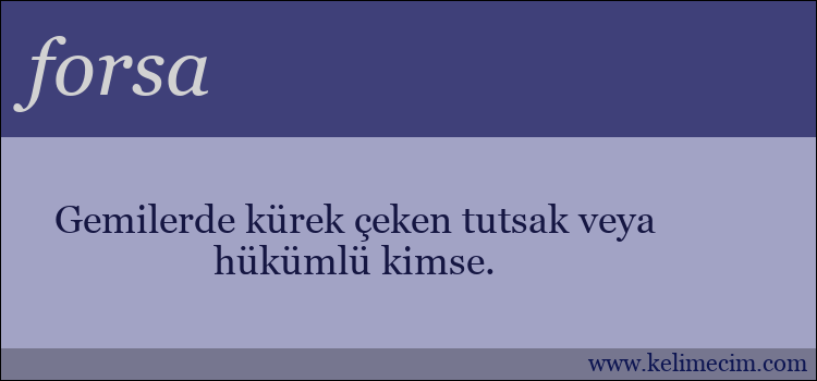 forsa kelimesinin anlamı ne demek?