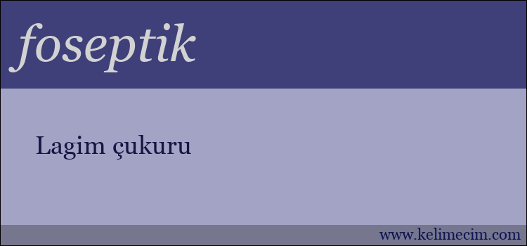 foseptik kelimesinin anlamı ne demek?