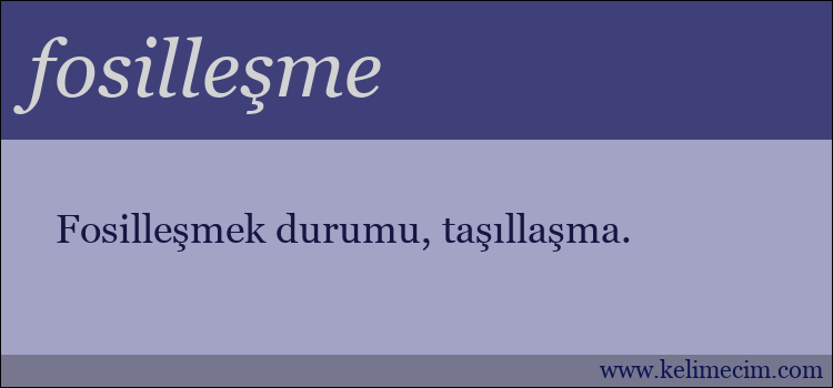 fosilleşme kelimesinin anlamı ne demek?