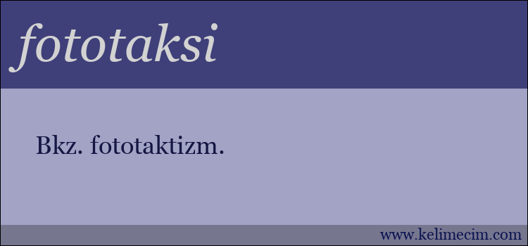 fototaksi kelimesinin anlamı ne demek?