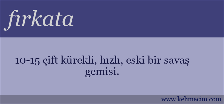 fırkata kelimesinin anlamı ne demek?