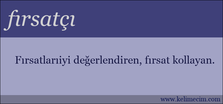 fırsatçı kelimesinin anlamı ne demek?