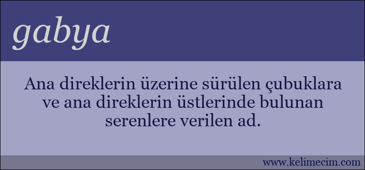 gabya kelimesinin anlamı ne demek?