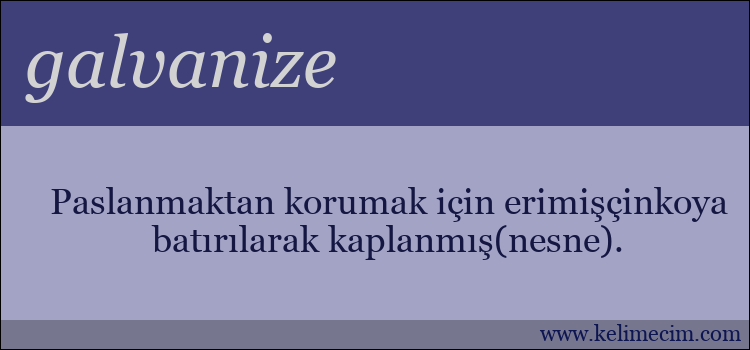 galvanize kelimesinin anlamı ne demek?