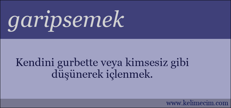 garipsemek kelimesinin anlamı ne demek?