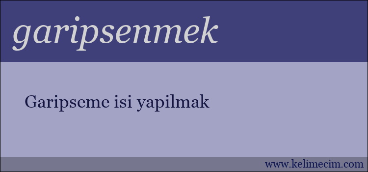 garipsenmek kelimesinin anlamı ne demek?