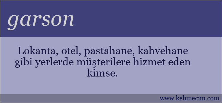 garson kelimesinin anlamı ne demek?