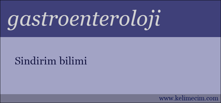 gastroenteroloji kelimesinin anlamı ne demek?