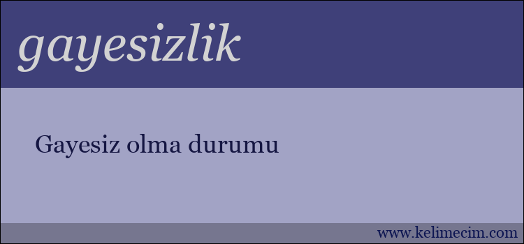 gayesizlik kelimesinin anlamı ne demek?