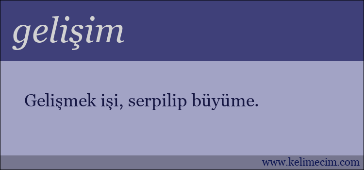 gelişim kelimesinin anlamı ne demek?