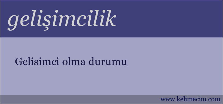 gelişimcilik kelimesinin anlamı ne demek?