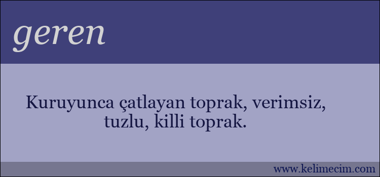 geren kelimesinin anlamı ne demek?