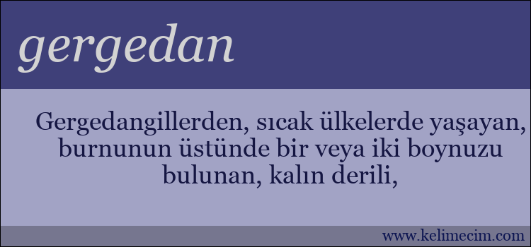 gergedan kelimesinin anlamı ne demek?