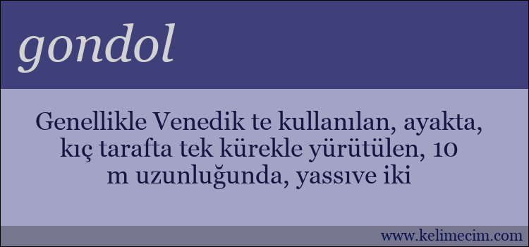 gondol kelimesinin anlamı ne demek?