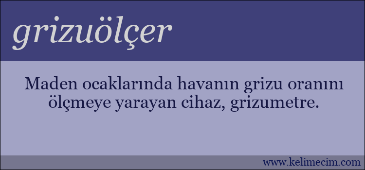 grizuölçer kelimesinin anlamı ne demek?