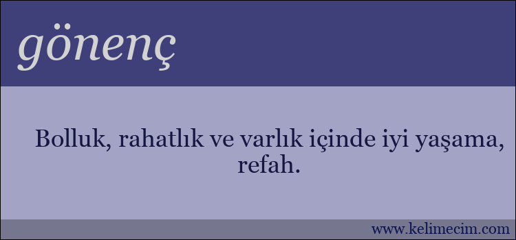 gönenç kelimesinin anlamı ne demek?