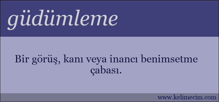 güdümleme kelimesinin anlamı ne demek?