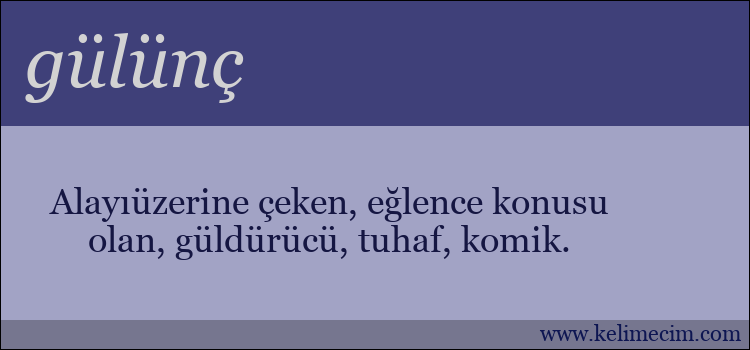 gülünç kelimesinin anlamı ne demek?