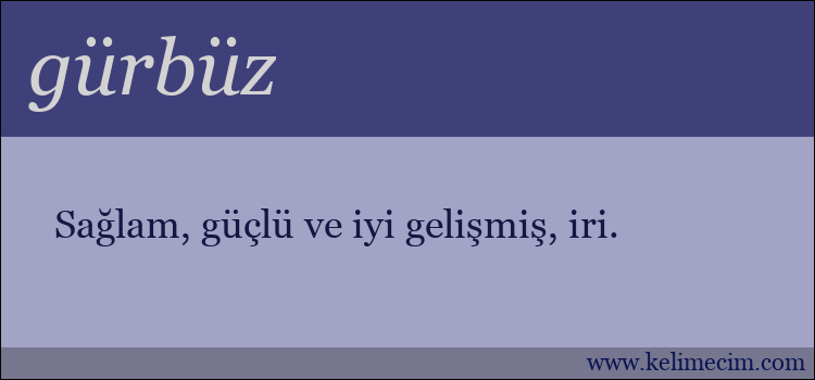 gürbüz kelimesinin anlamı ne demek?