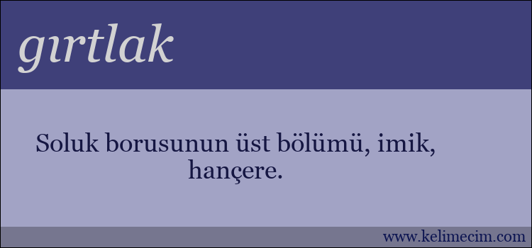 gırtlak kelimesinin anlamı ne demek?