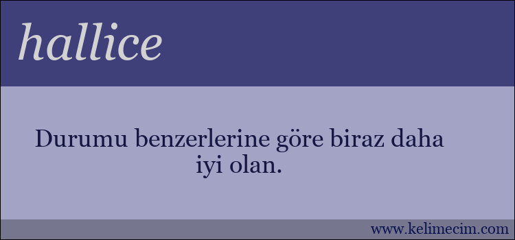 hallice kelimesinin anlamı ne demek?