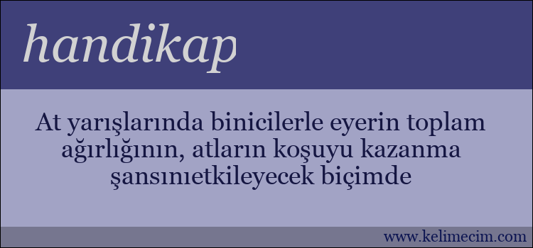 handikap kelimesinin anlamı ne demek?