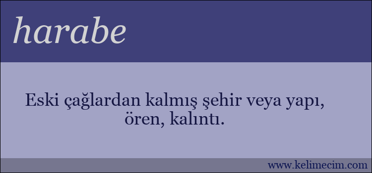 harabe kelimesinin anlamı ne demek?