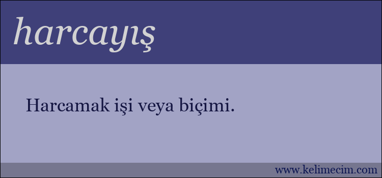 harcayış kelimesinin anlamı ne demek?