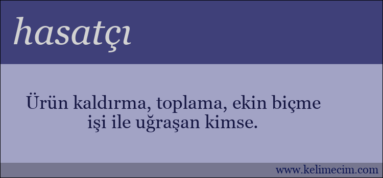 hasatçı kelimesinin anlamı ne demek?