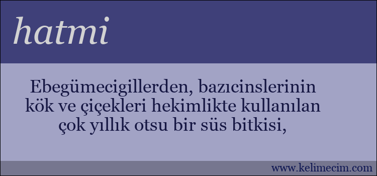 hatmi kelimesinin anlamı ne demek?