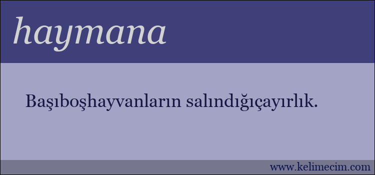 haymana kelimesinin anlamı ne demek?