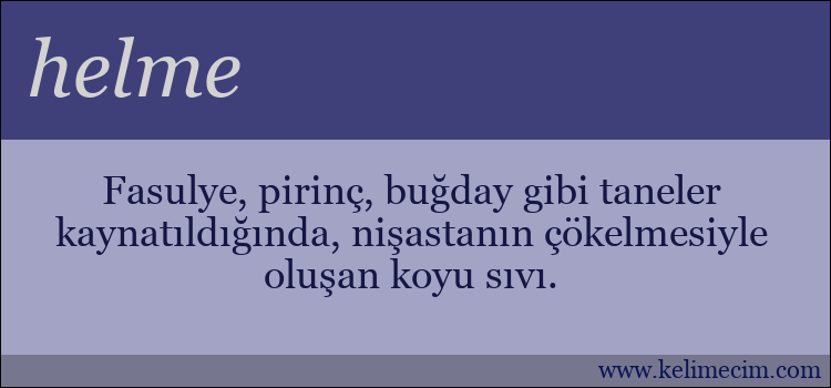 helme kelimesinin anlamı ne demek?