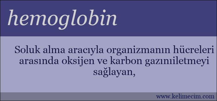 hemoglobin kelimesinin anlamı ne demek?