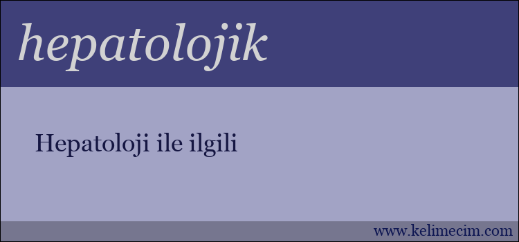 hepatolojik kelimesinin anlamı ne demek?