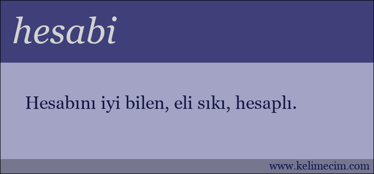 hesabi kelimesinin anlamı ne demek?