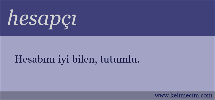 hesapçı kelimesinin anlamı ne demek?