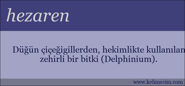 hezaren kelimesinin anlamı ne demek?