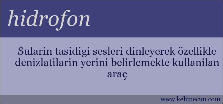 hidrofon kelimesinin anlamı ne demek?