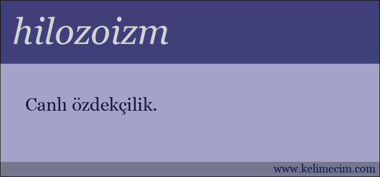 hilozoizm kelimesinin anlamı ne demek?