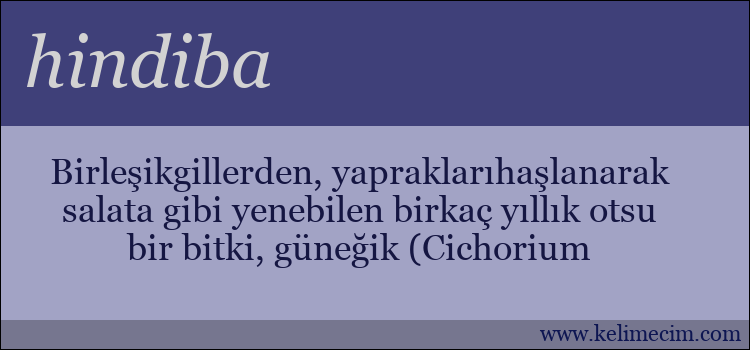 hindiba kelimesinin anlamı ne demek?