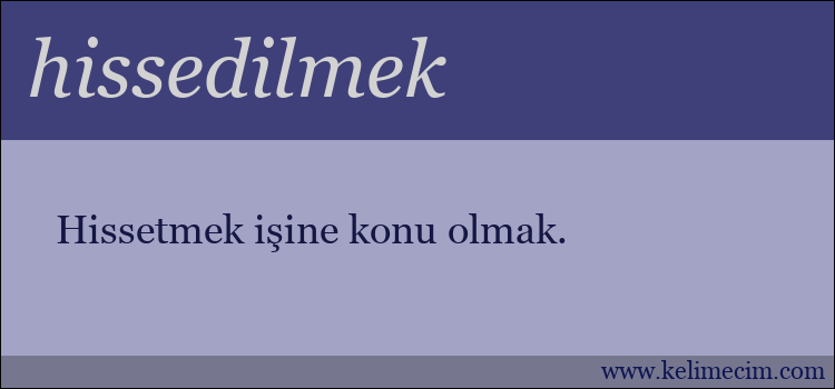 hissedilmek kelimesinin anlamı ne demek?