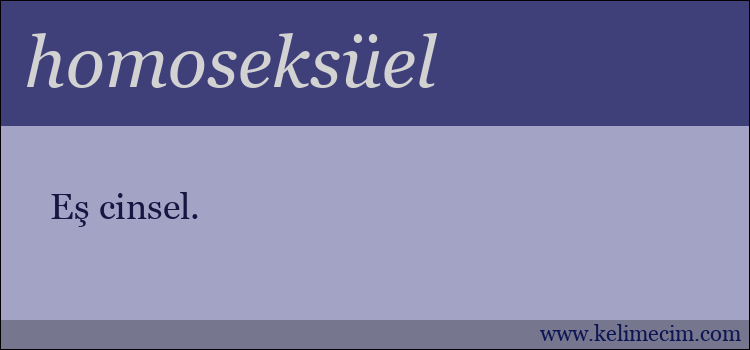 homoseksüel kelimesinin anlamı ne demek?