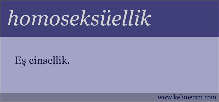 homoseksüellik kelimesinin anlamı ne demek?