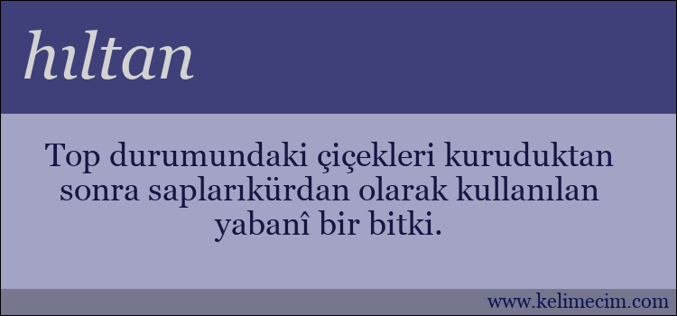 hıltan kelimesinin anlamı ne demek?