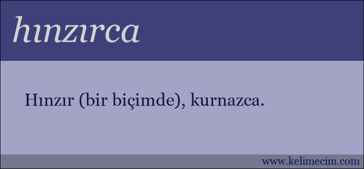 hınzırca kelimesinin anlamı ne demek?