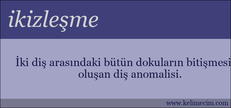 ikizleşme kelimesinin anlamı ne demek?