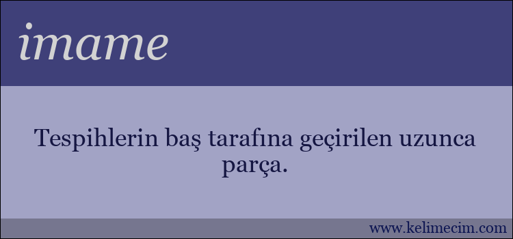 imame kelimesinin anlamı ne demek?