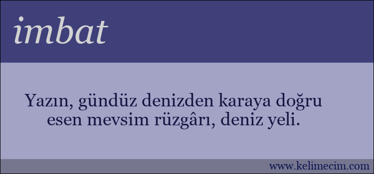 imbat kelimesinin anlamı ne demek?