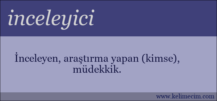 inceleyici kelimesinin anlamı ne demek?